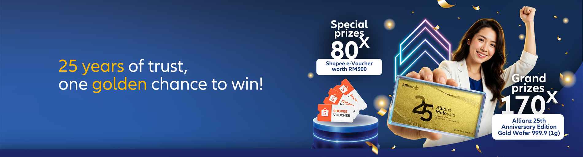 Allianz celebrates 25 years with 250 exciting prizes to be won!